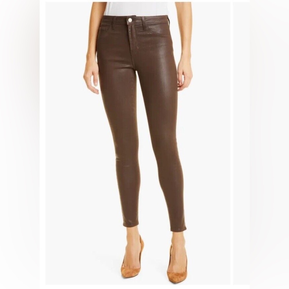 L'AGENCE Brown Ankle Cropped Jeans